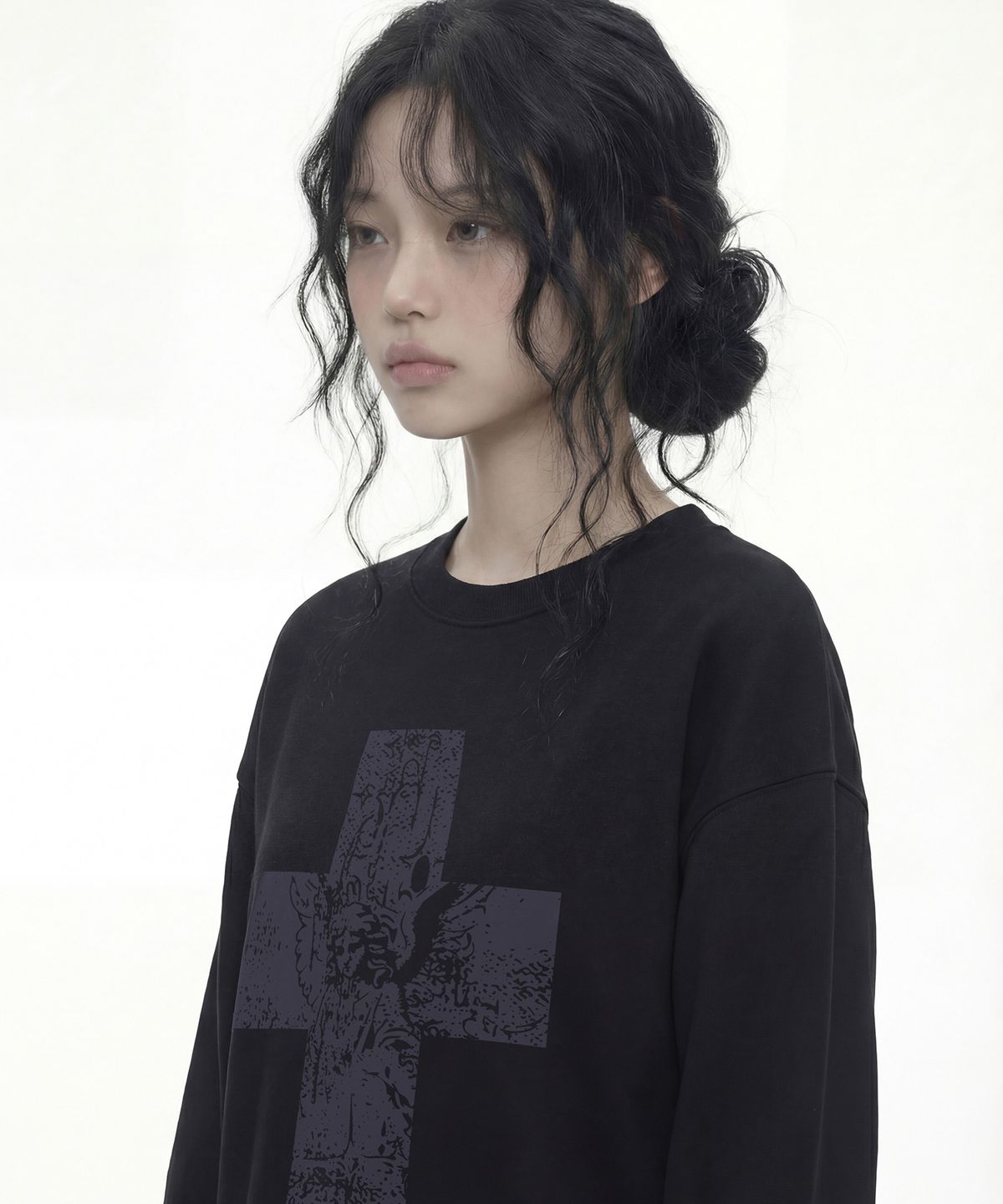그레이버(GRAVER) [UNISEX]ANGEL CROSS 롱슬리브 티셔츠_3color