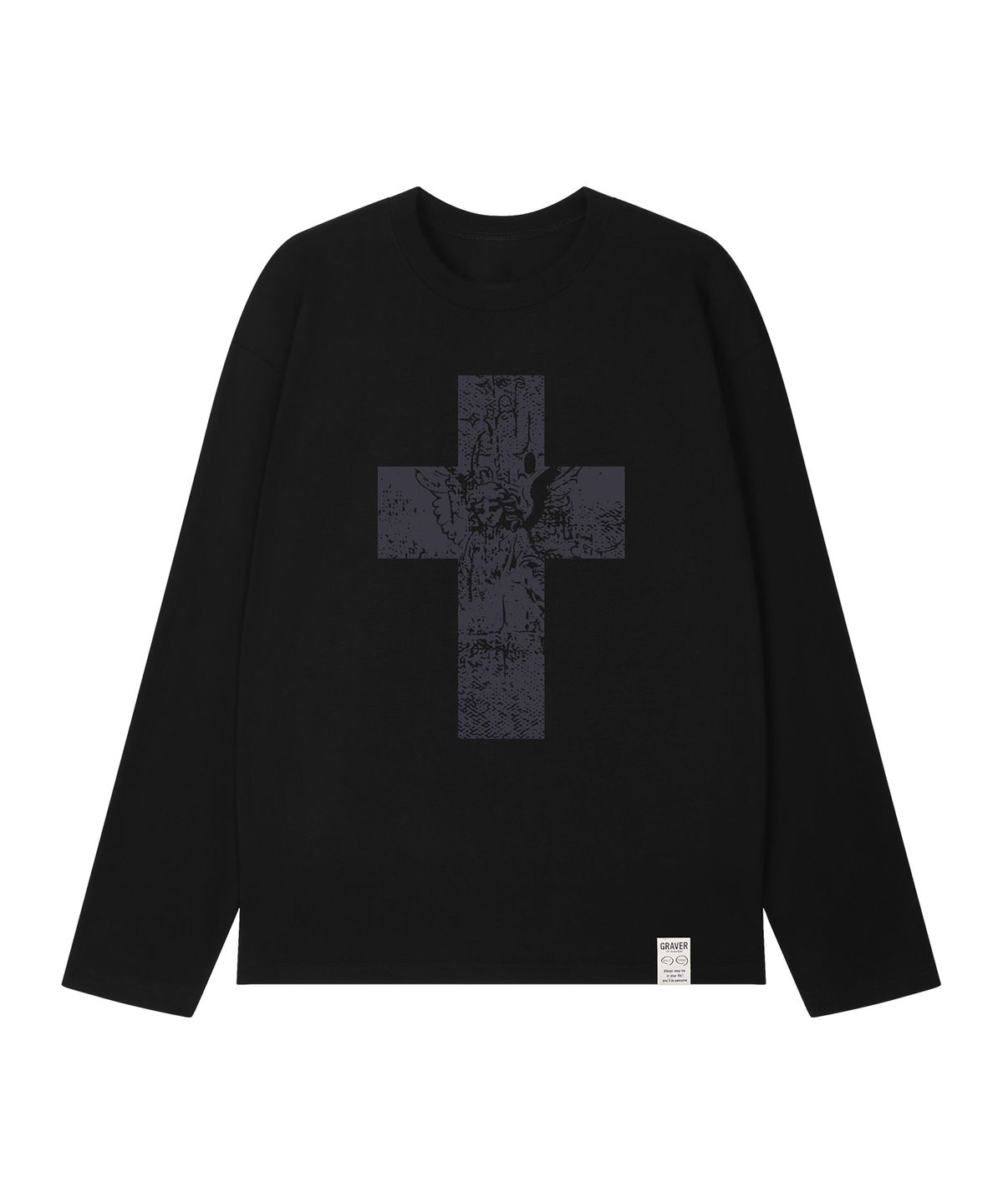 그레이버(GRAVER) [UNISEX]ANGEL CROSS 롱슬리브 티셔츠_3color