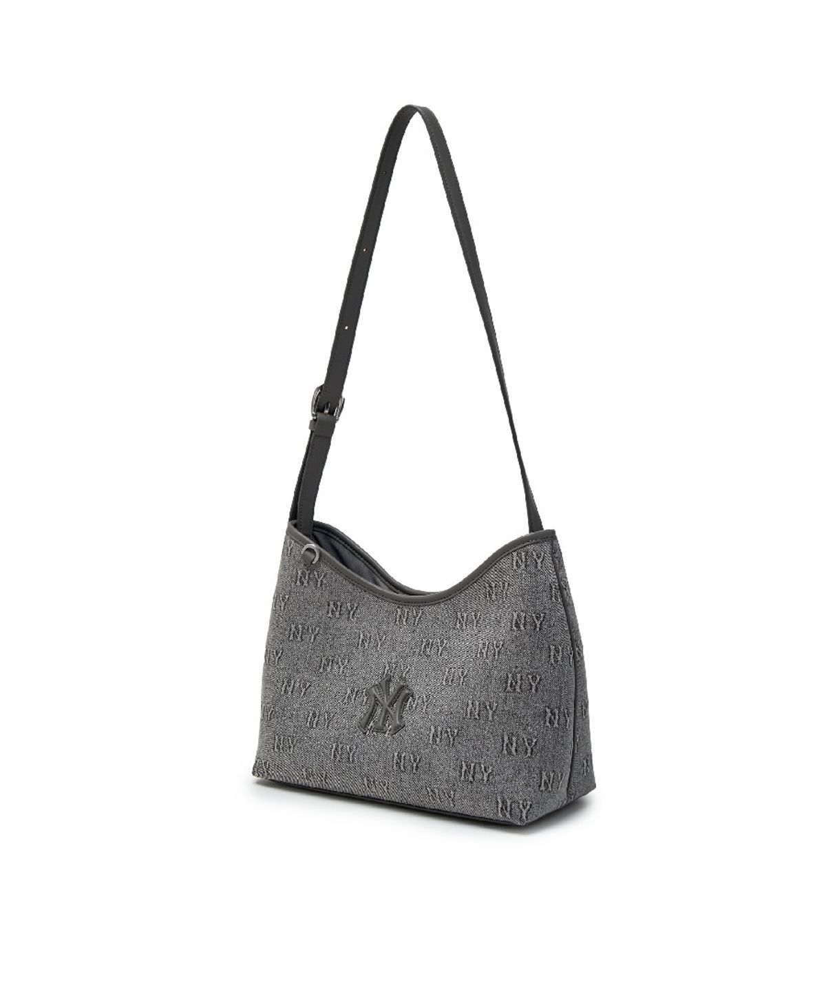 엠엘비(MLB) 클래식 모노그램 데님 엠보 버킷백 NY (L.Charcoal Grey)