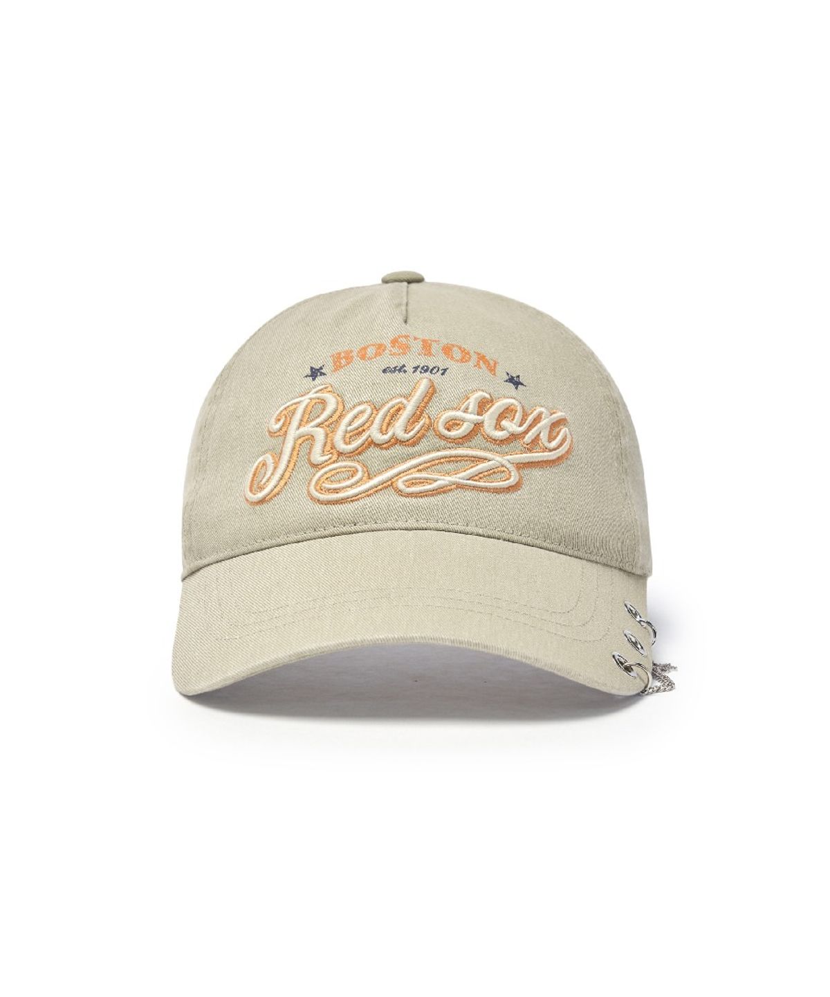 엠엘비(MLB) 빈티지 컬시브 주얼리 언스트럭쳐 볼캡 BOS (Beige)