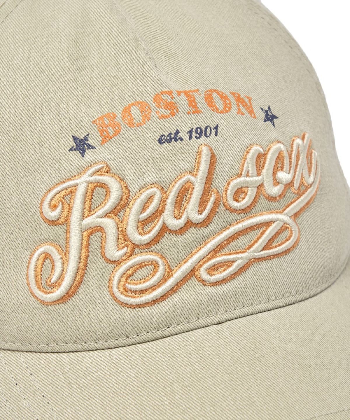 엠엘비(MLB) 빈티지 컬시브 주얼리 언스트럭쳐 볼캡 BOS (Beige)