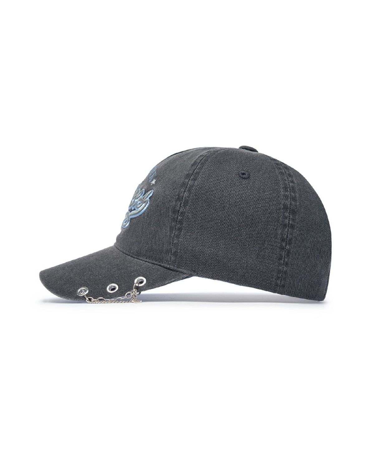 엠엘비(MLB) 빈티지 컬시브 주얼리 언스트럭쳐 볼캡 NY (Charcoal Grey)