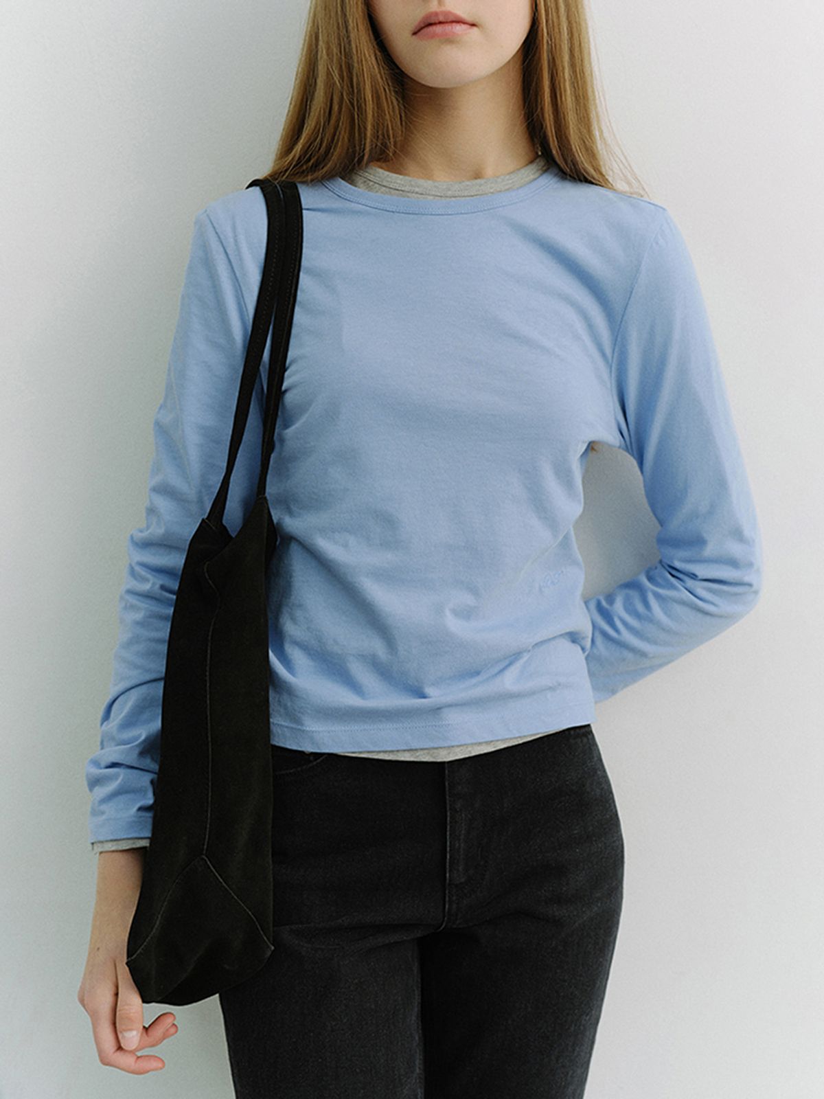 던스트(DUNST) ESSENTIAL CREW-NECK T-SHIRT_UDTS6A202_SOFT BLUE