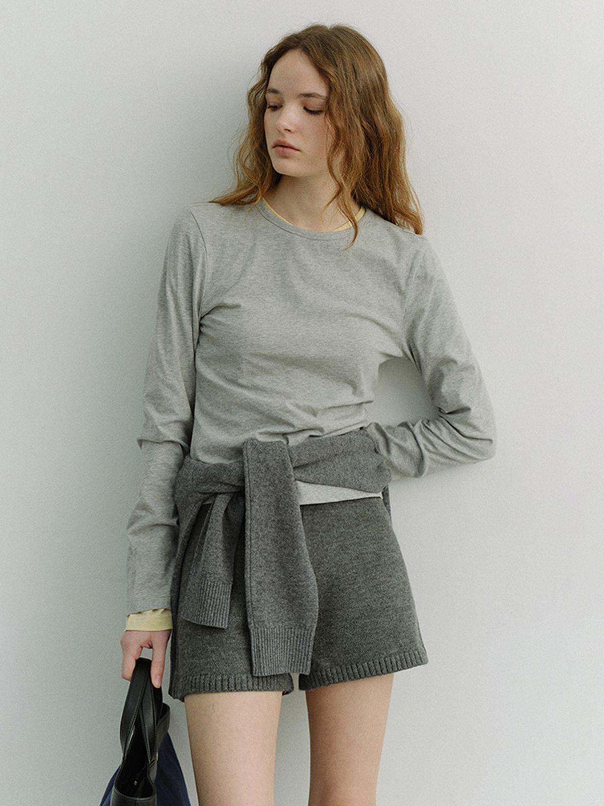 던스트(DUNST) ESSENTIAL CREW-NECK T-SHIRT_UDTS6A202_MELANGE GREY