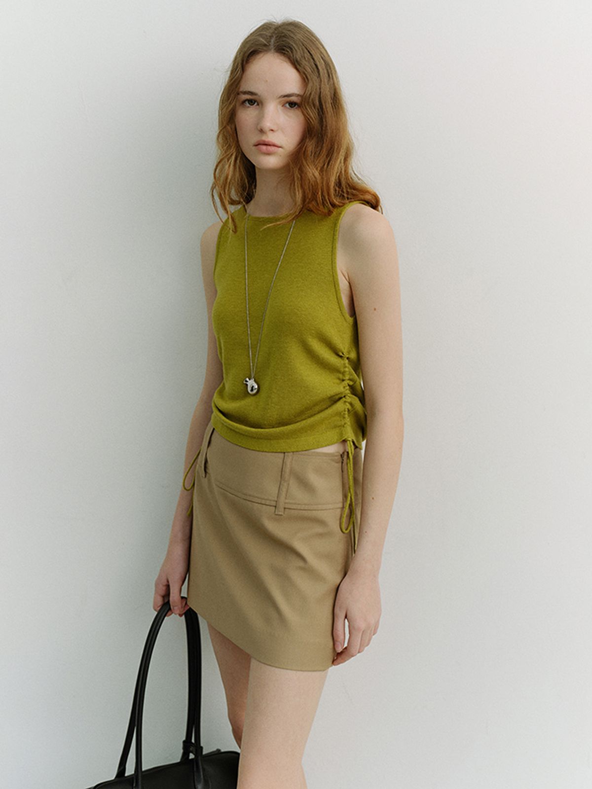 던스트(DUNST) LAYERING KNIT TOP_UDSW6A202_OLIVE GREEN