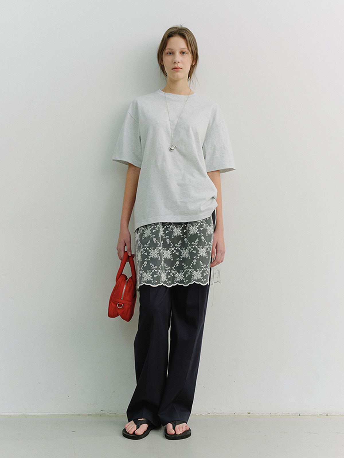 던스트(DUNST) UNISEX LOOSE T-SHIRT_UDTS6A112_LIGHT MELANGE GREY