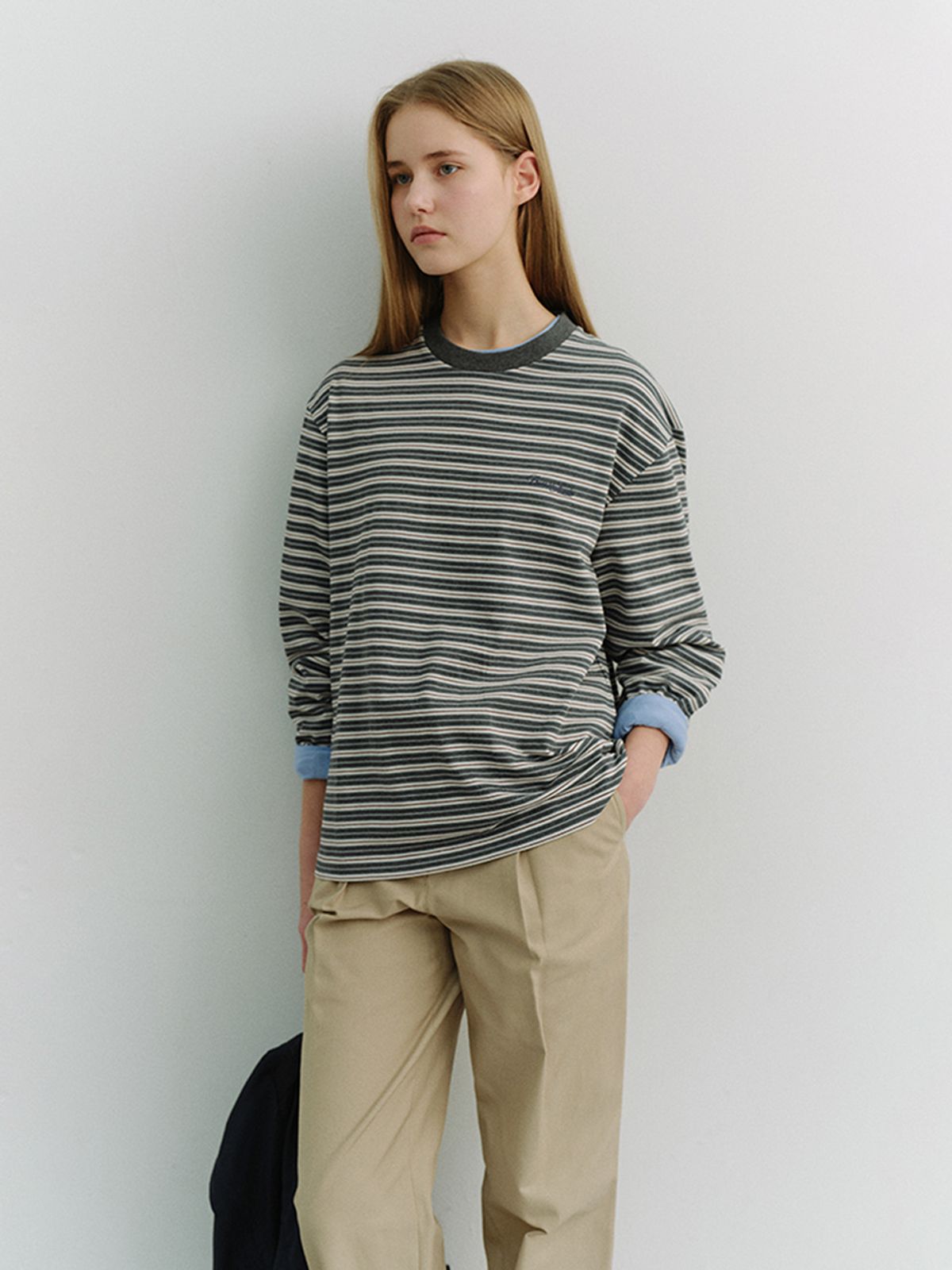 던스트(DUNST) UNISEX STRIPED T-SHIRT_UDTS6A106_GREY STRIPE