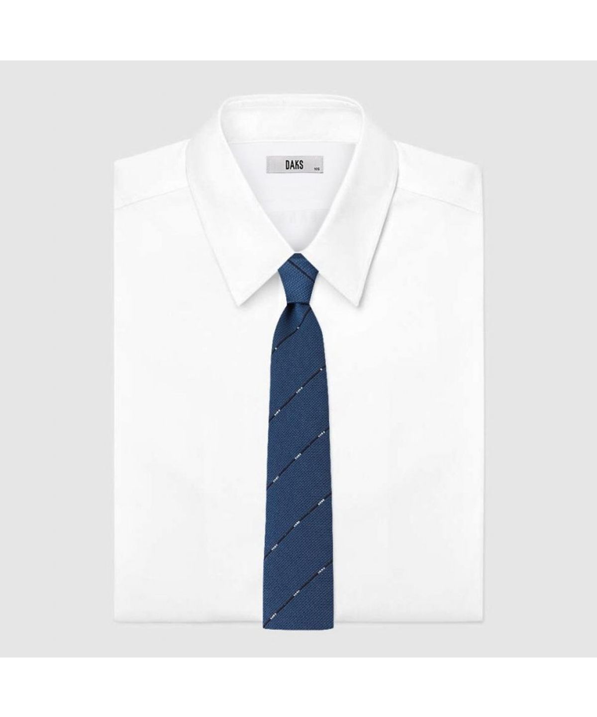 닥스셔츠(DAKS SHIRTS) 실크혼방 사선 큐빅 스트라이프 넥타이 블루_DMG1ACF1101B1