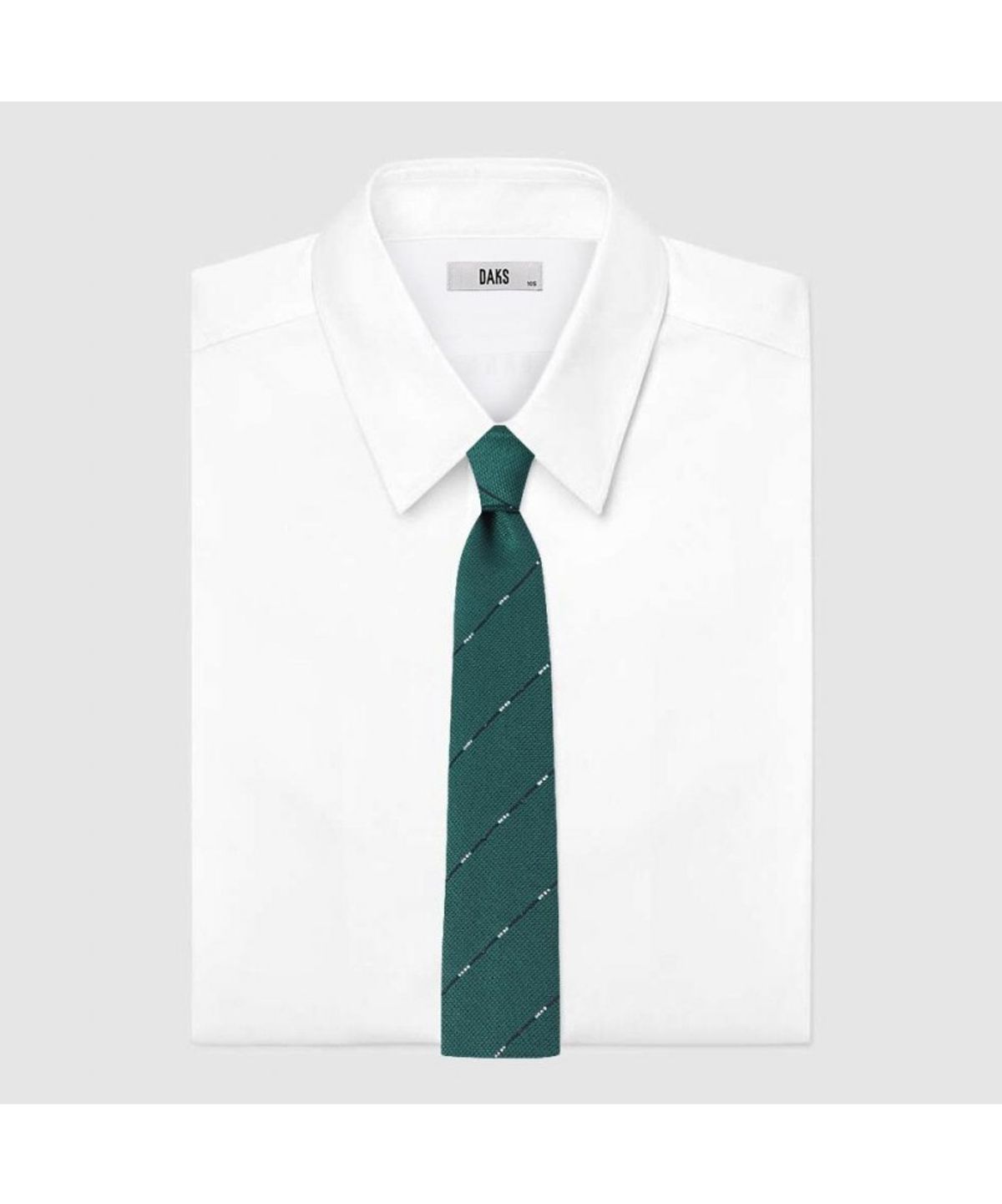 닥스셔츠(DAKS SHIRTS) 실크혼방 사선 큐빅 스트라이프 넥타이 그린_DMG1ACF1101E1