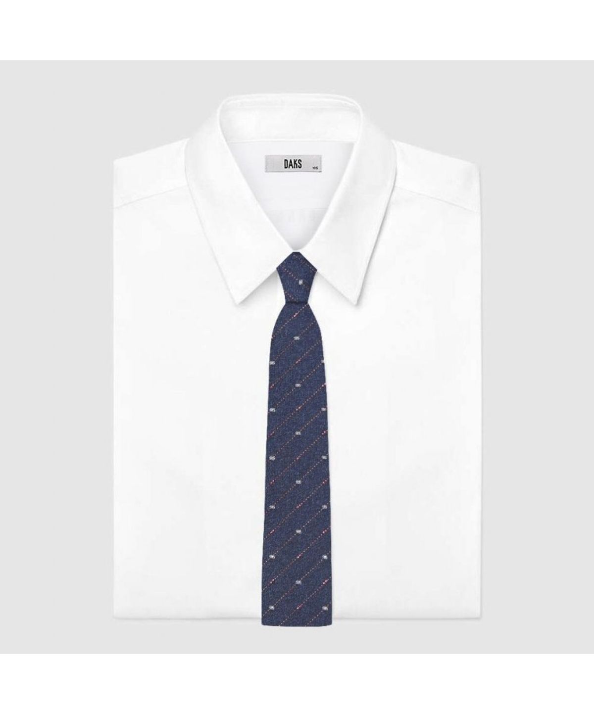 닥스셔츠(DAKS SHIRTS) 실크혼방 사선 큐빅 올오버 넥타이 네이비_DMG1ACF1104N1