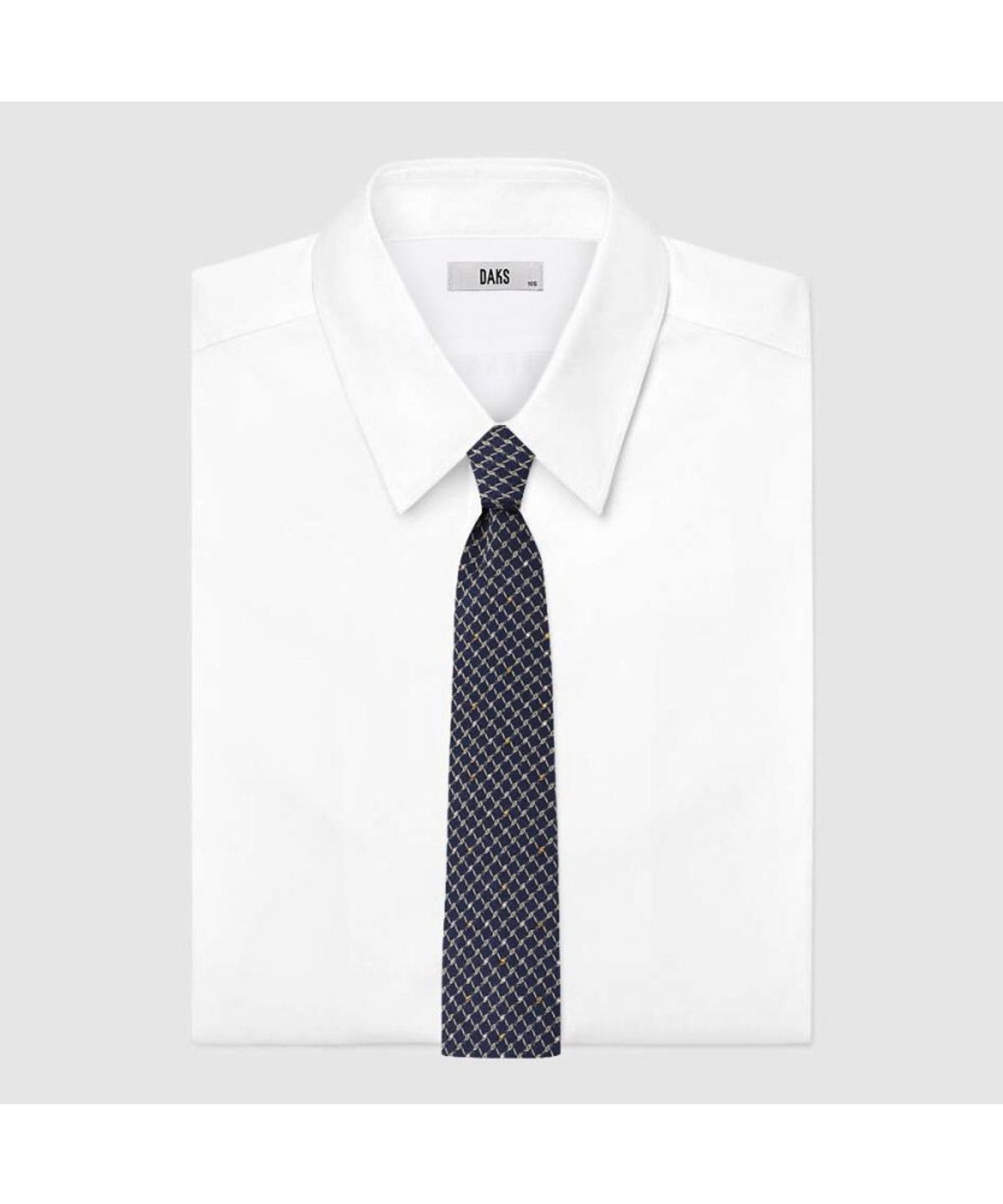 닥스셔츠(DAKS SHIRTS) 실크혼방 큐빅 패턴 올오버 넥타이 네이비_DMG1ACF1106N1