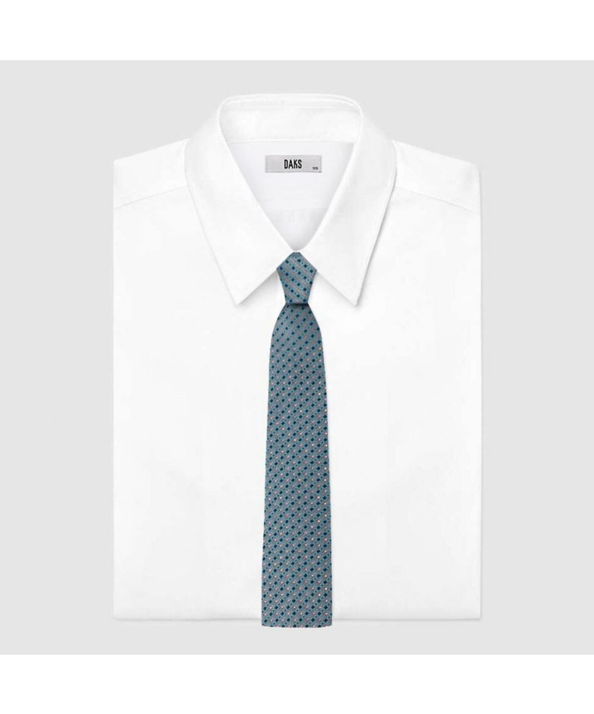 닥스셔츠(DAKS SHIRTS) 실크혼방 올오버 큐빅 자카드 패턴 넥타이 블루_DMG1ACF1109B1
