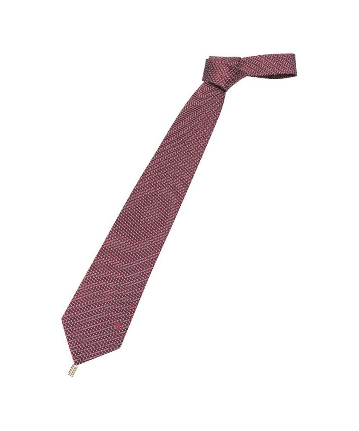 닥스셔츠(DAKS SHIRTS) 실크혼방 지오메트릭 체크 패턴 올오버 넥타이 레드_DMG1ACF1230R1