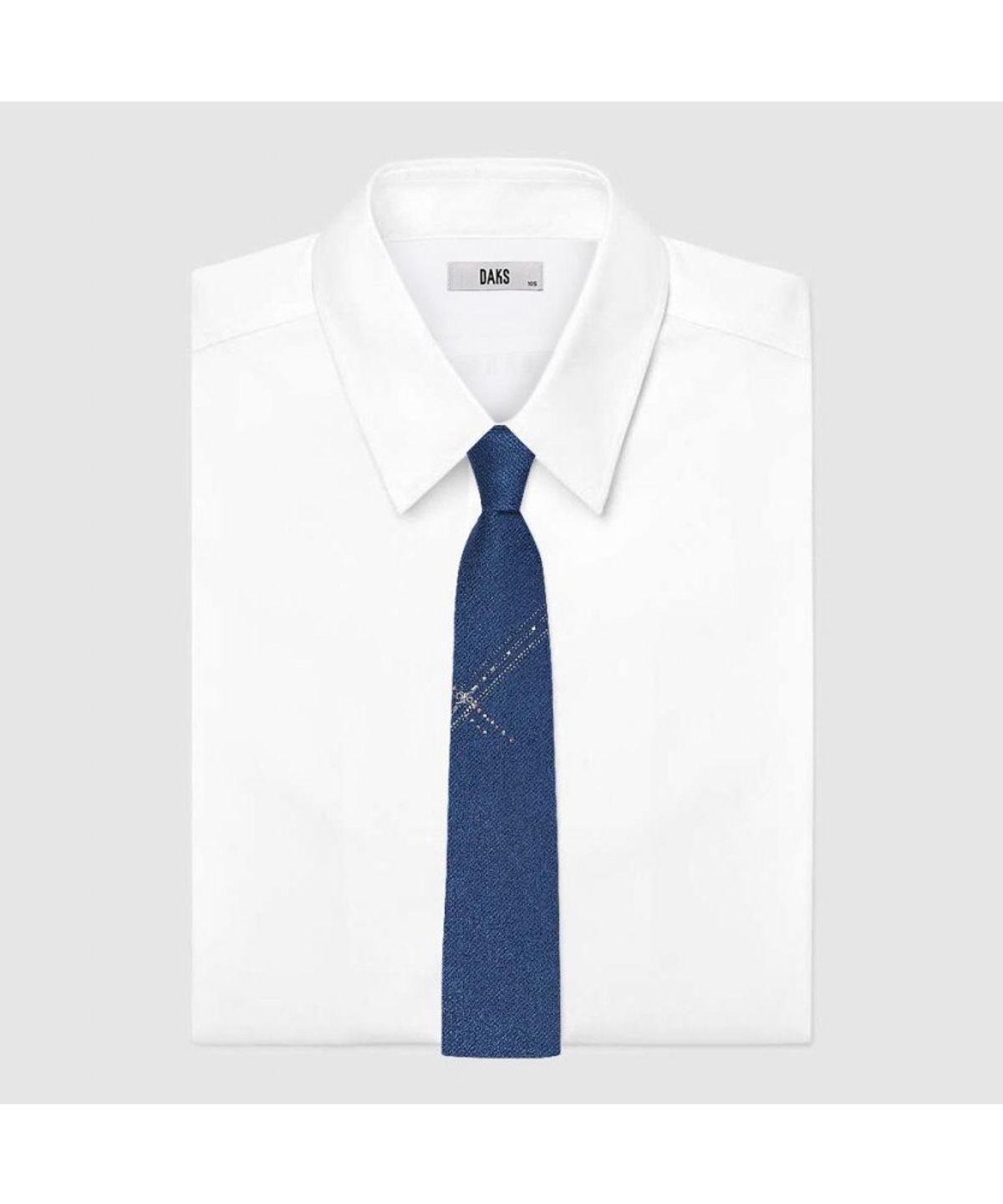 닥스셔츠(DAKS SHIRTS) 실크혼방 사이드 큐빅 포인트 솔리드 넥타이 블루_DMG1ACF1205B1