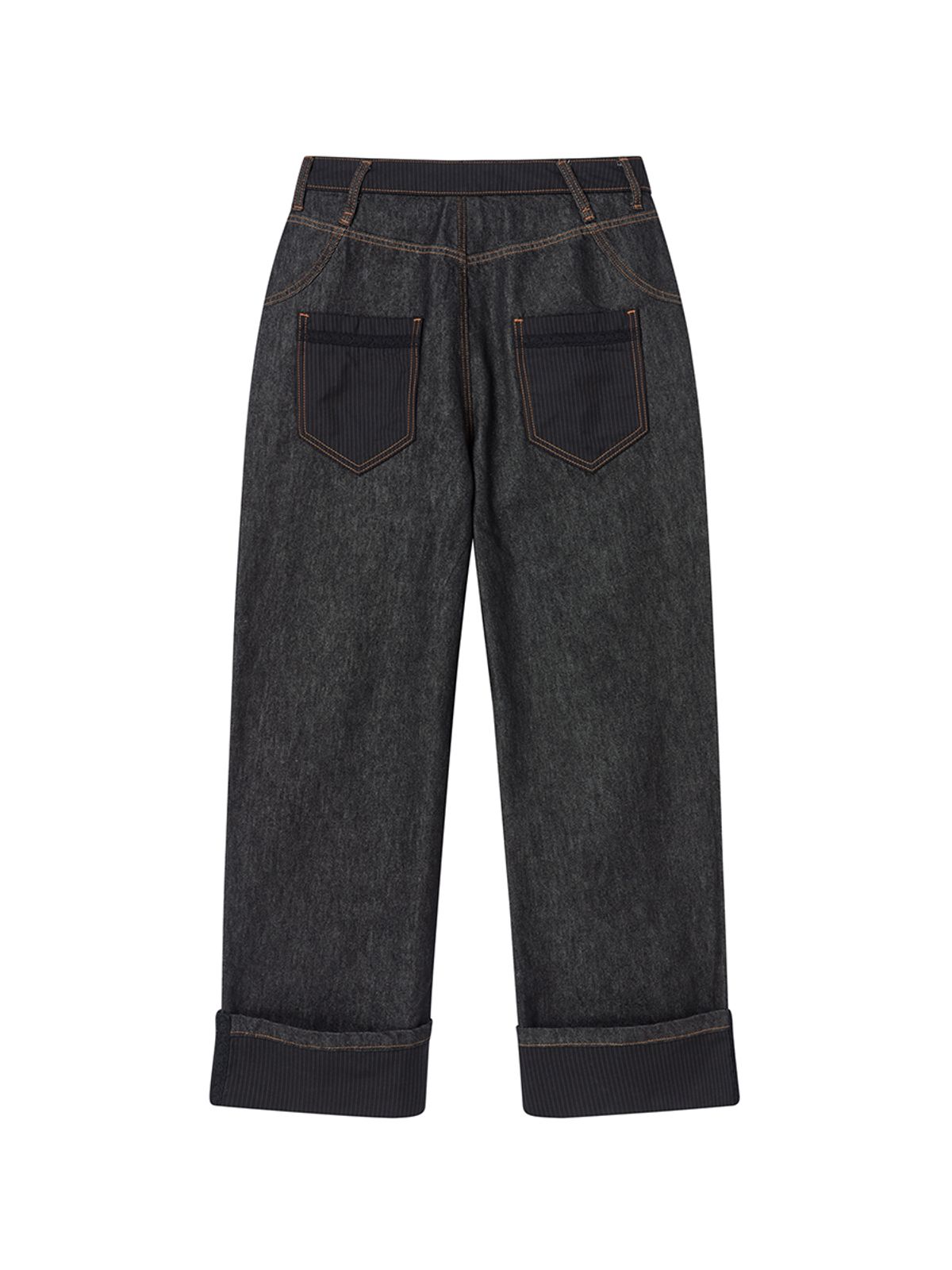 엔와이엑스엑스(NYXX) LACE ROLL UP DENIM PANTS BLACK