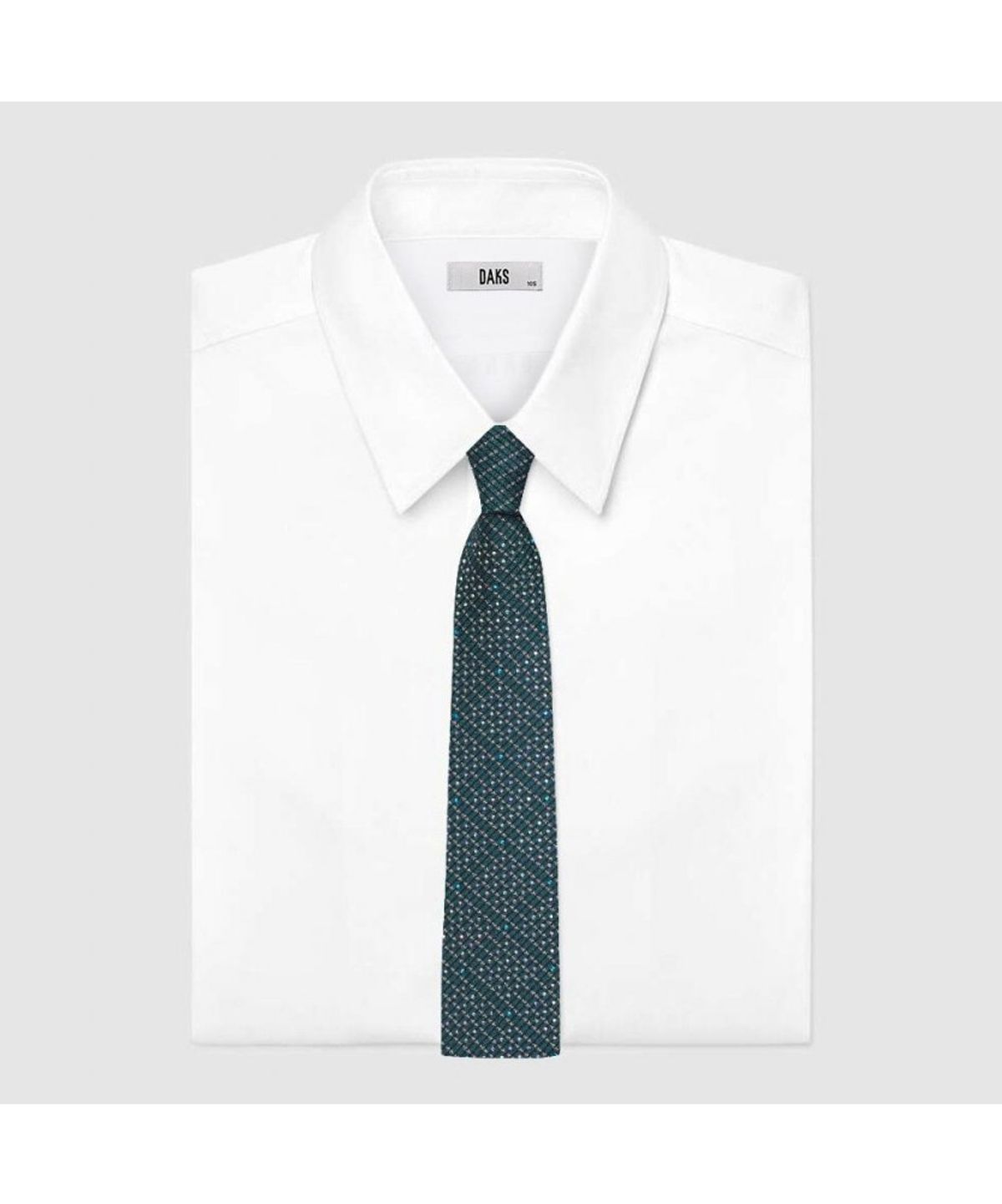 닥스셔츠(DAKS SHIRTS) 실크혼방 스퀘어 큐빅 올오버 넥타이 그린_DMG1ACF1151E1