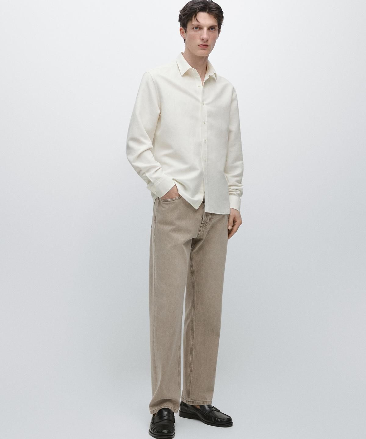 마시모두띠(MASSIMO DUTTI) 레귤러핏 린넨 블렌드 셔츠