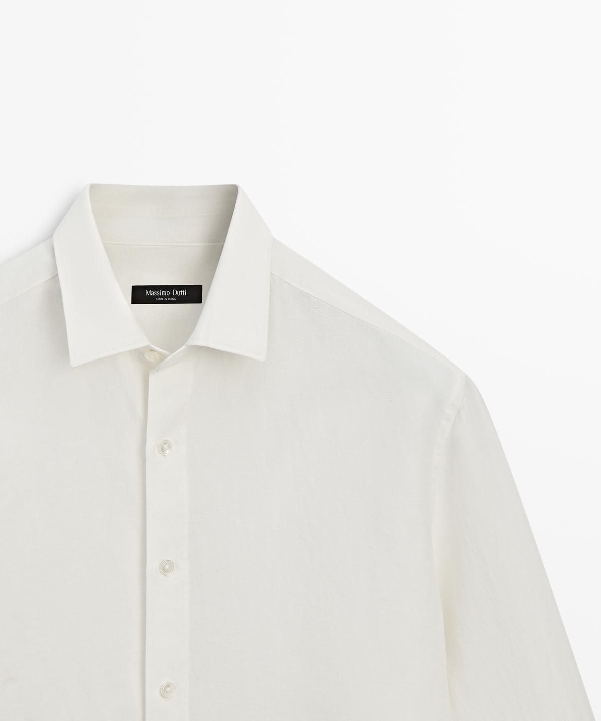 마시모두띠(MASSIMO DUTTI) 레귤러핏 린넨 블렌드 셔츠