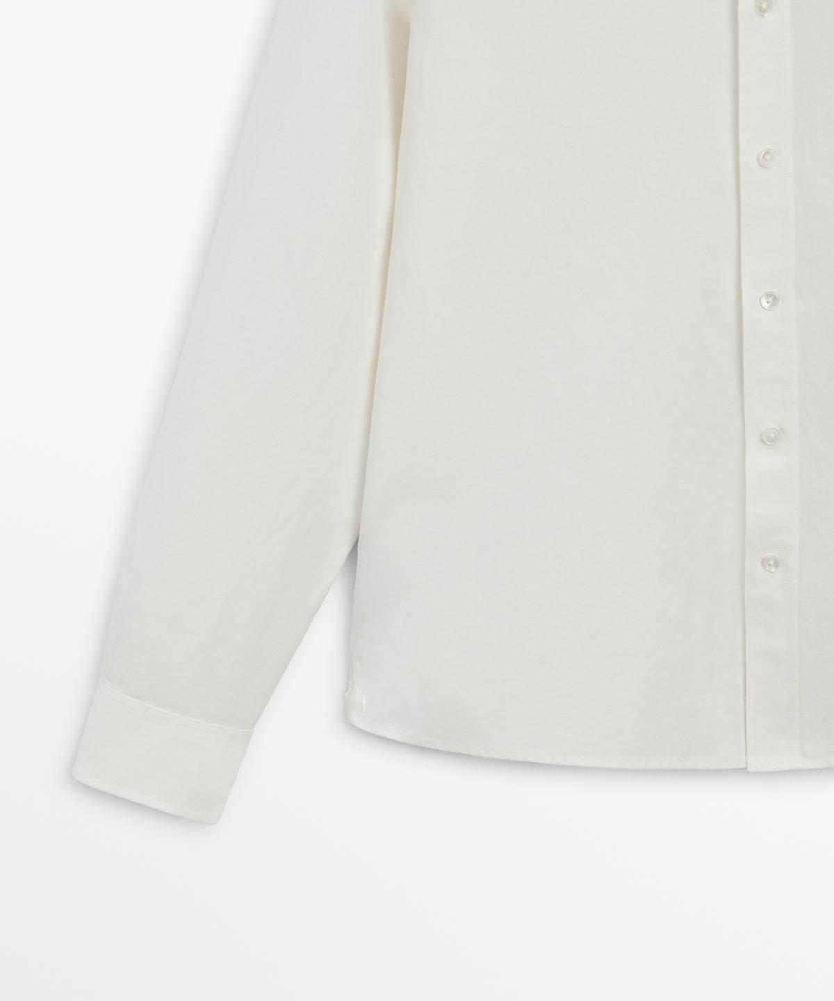 마시모두띠(MASSIMO DUTTI) 레귤러핏 린넨 블렌드 셔츠