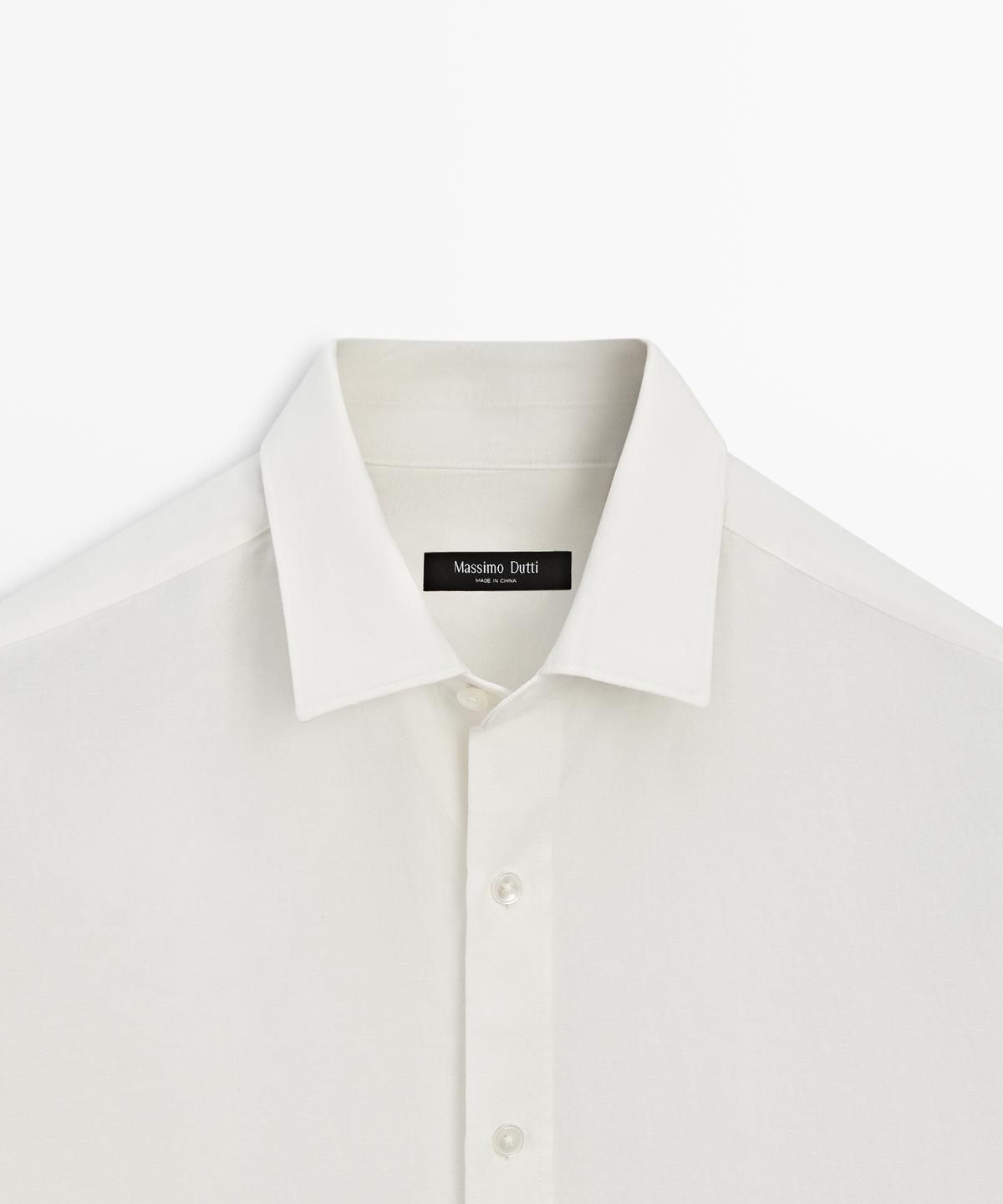 마시모두띠(MASSIMO DUTTI) 레귤러핏 린넨 블렌드 셔츠