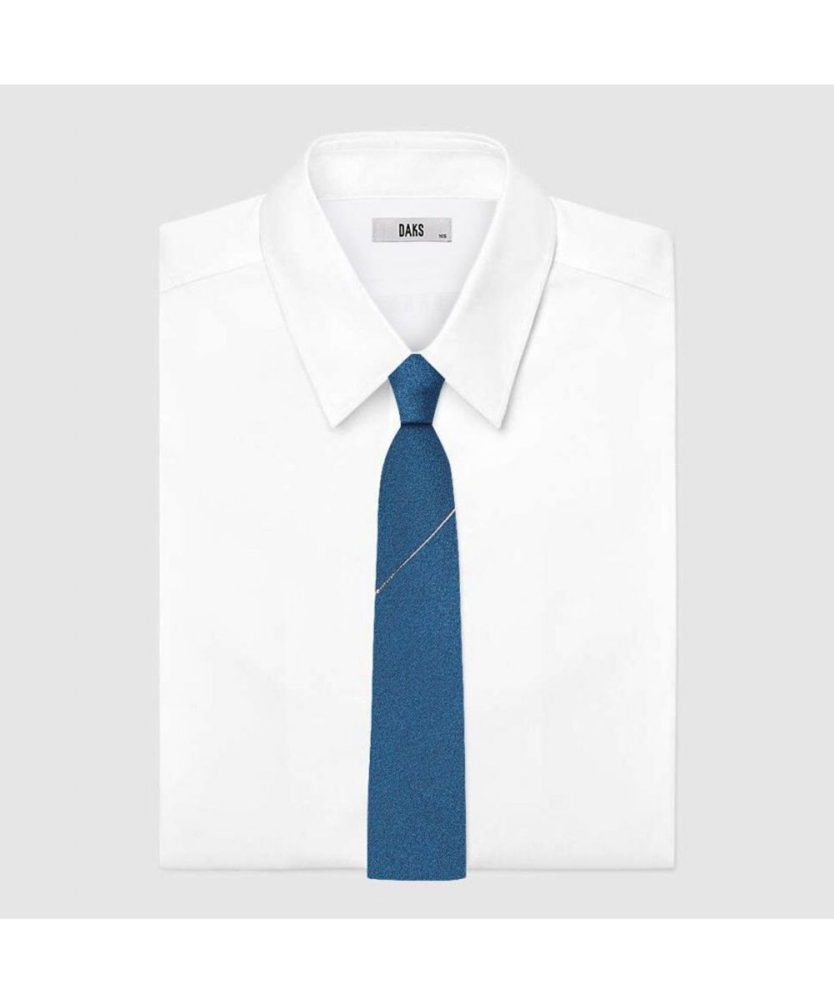 닥스셔츠(DAKS SHIRTS) 실크혼방 사선 큐빅 원포인트 솔리드 넥타이 블루_DMG1ACF1210B1