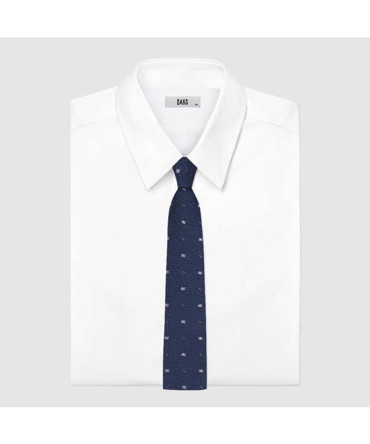 닥스셔츠(DAKS SHIRTS) 실크혼방 큐빅 시그니처 로고 올오버 넥타이 네이비_DMG1ACF1103N1
