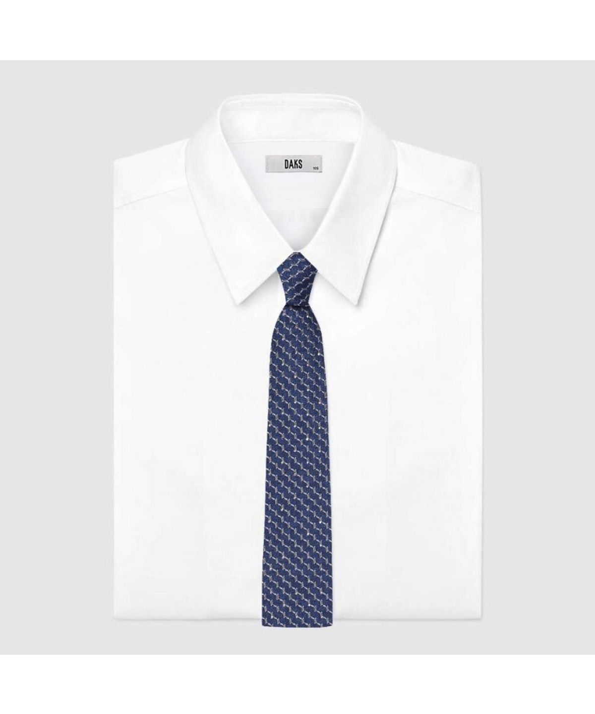 닥스셔츠(DAKS SHIRTS) 실크혼방 큐빅 패턴 올오버 넥타이 네이비_DMG1ACF1105N1