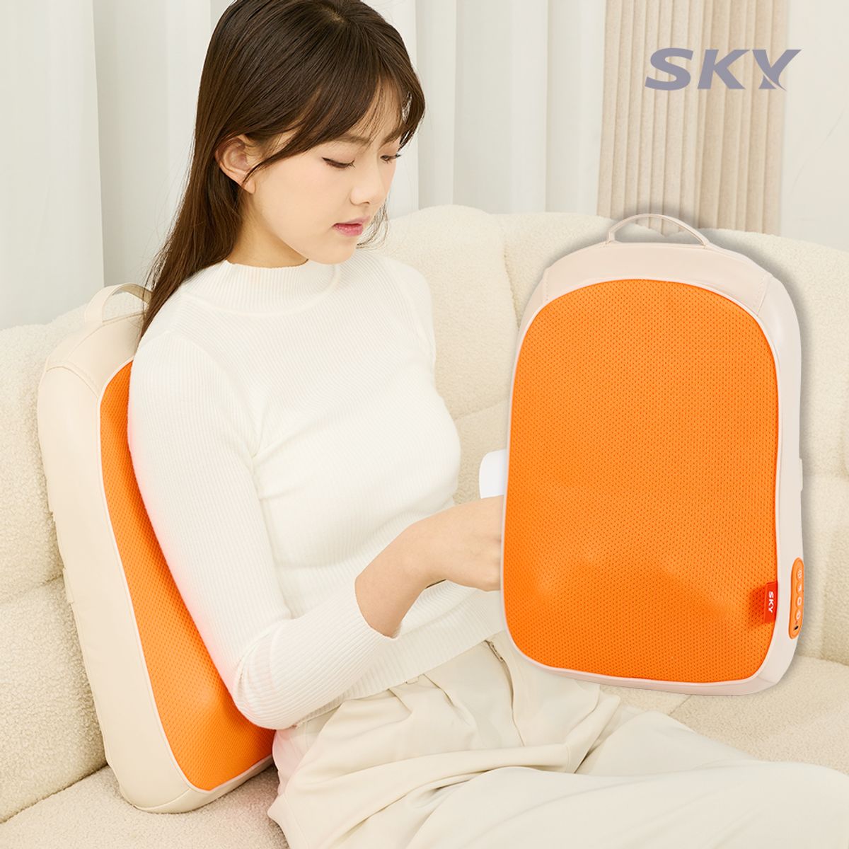 스카이 케어(SKY CARE) 스카이 케어 등 허리 온열 롤링 쿠션 마사지기