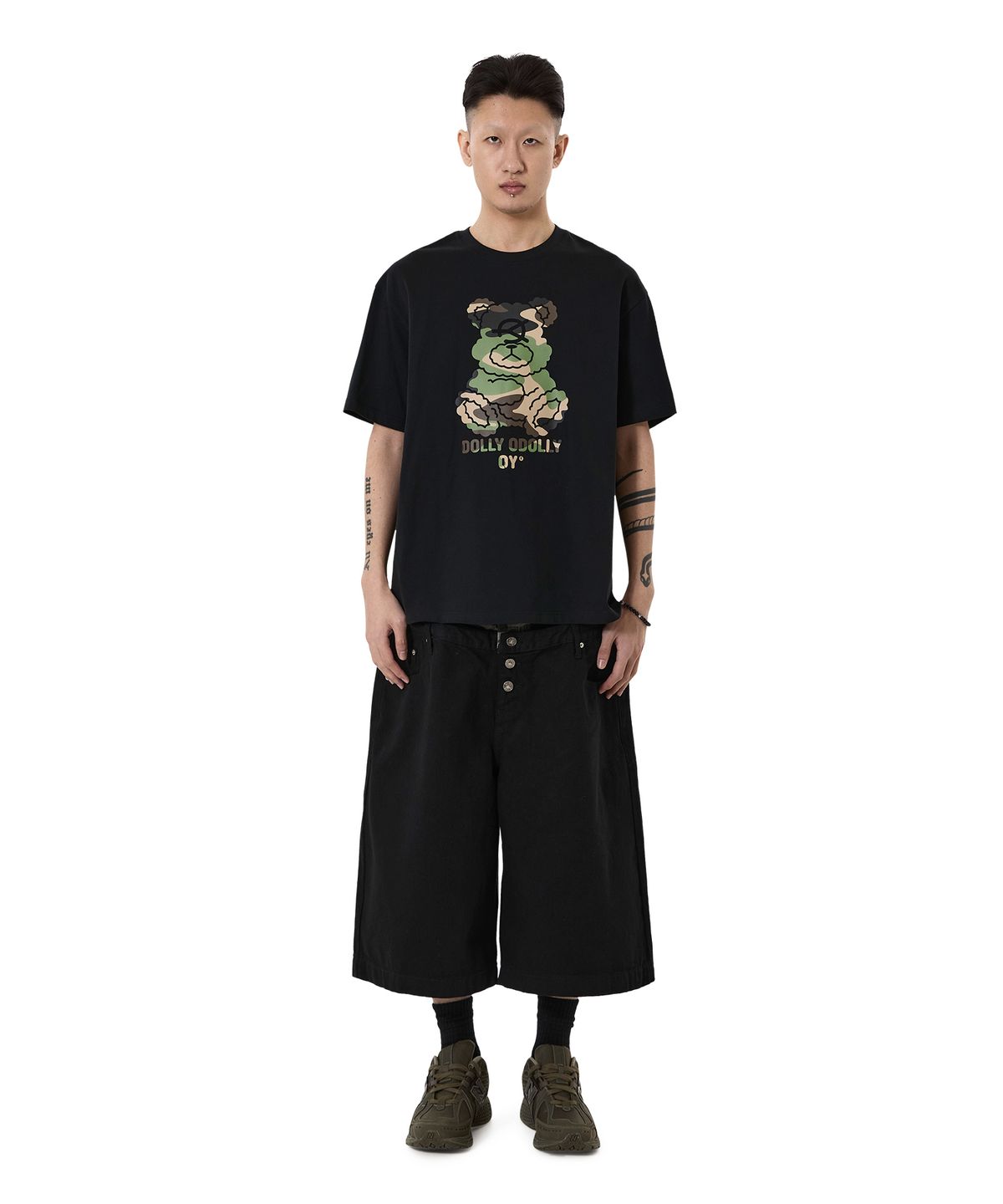 오픈야드(오와이)(OPENYARD(OY)) CAMO DOLLY TEE - BLACK