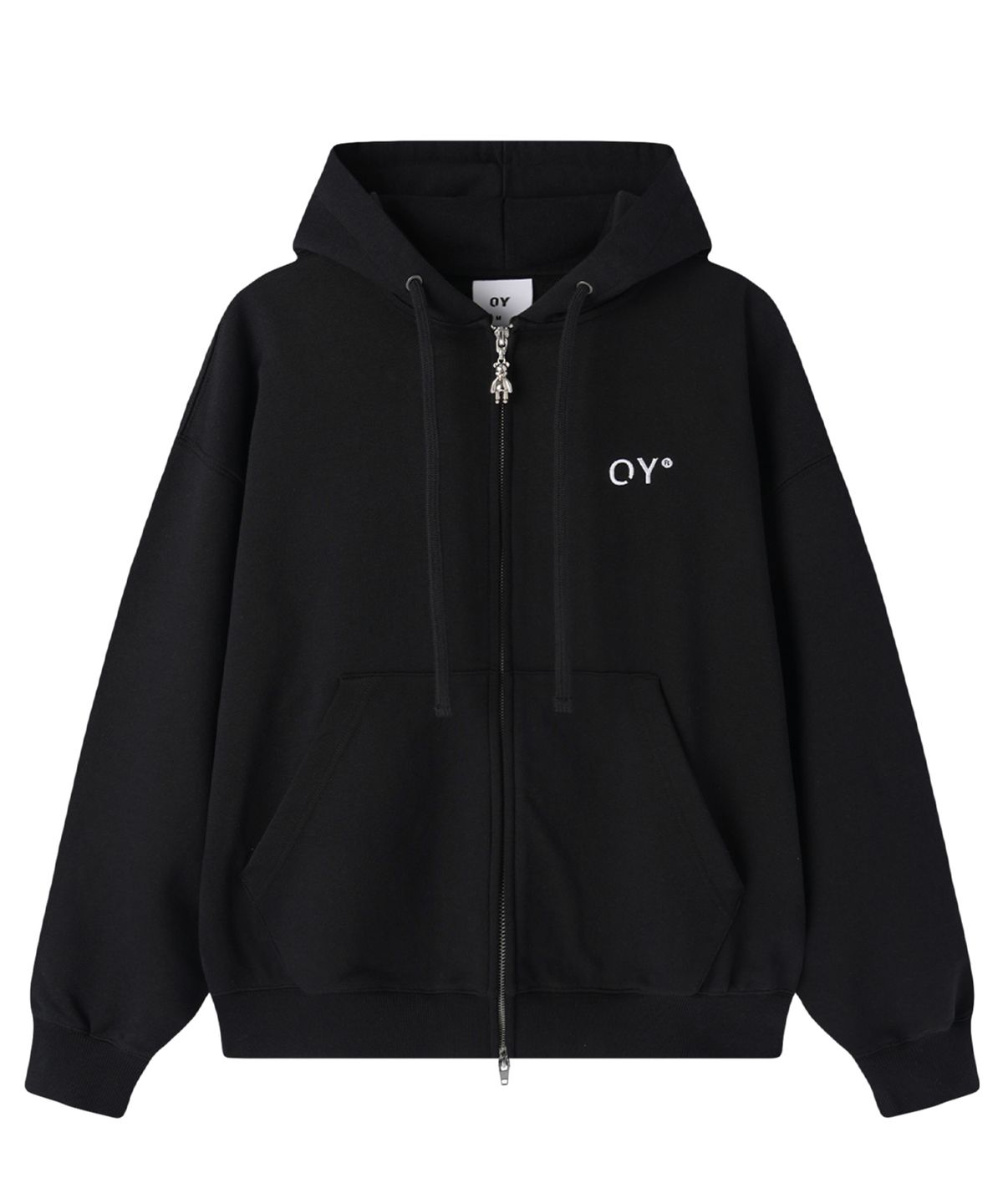 오픈야드(오와이)(OPENYARD(OY)) PATCH DOLLY HOODIE ZIP UP - BLACK