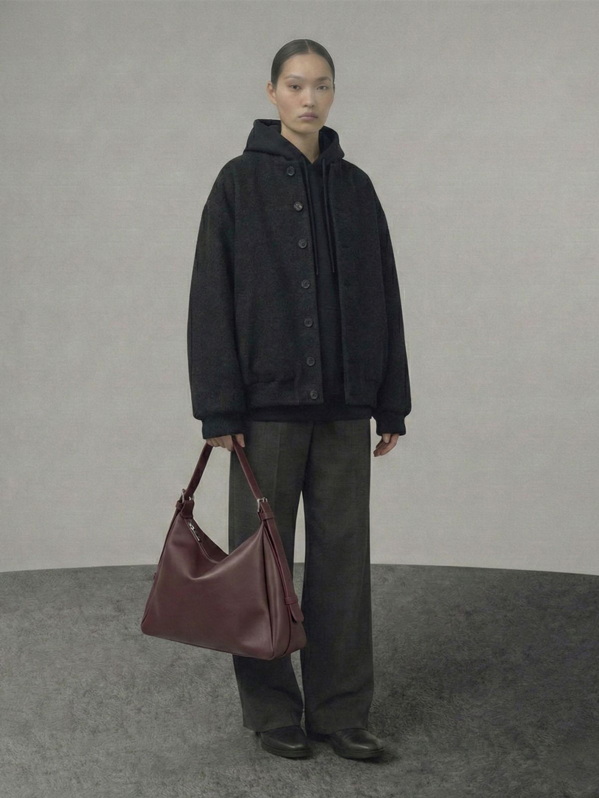 밋맷밋(MEETMETMEET) The Mark Large burgundy