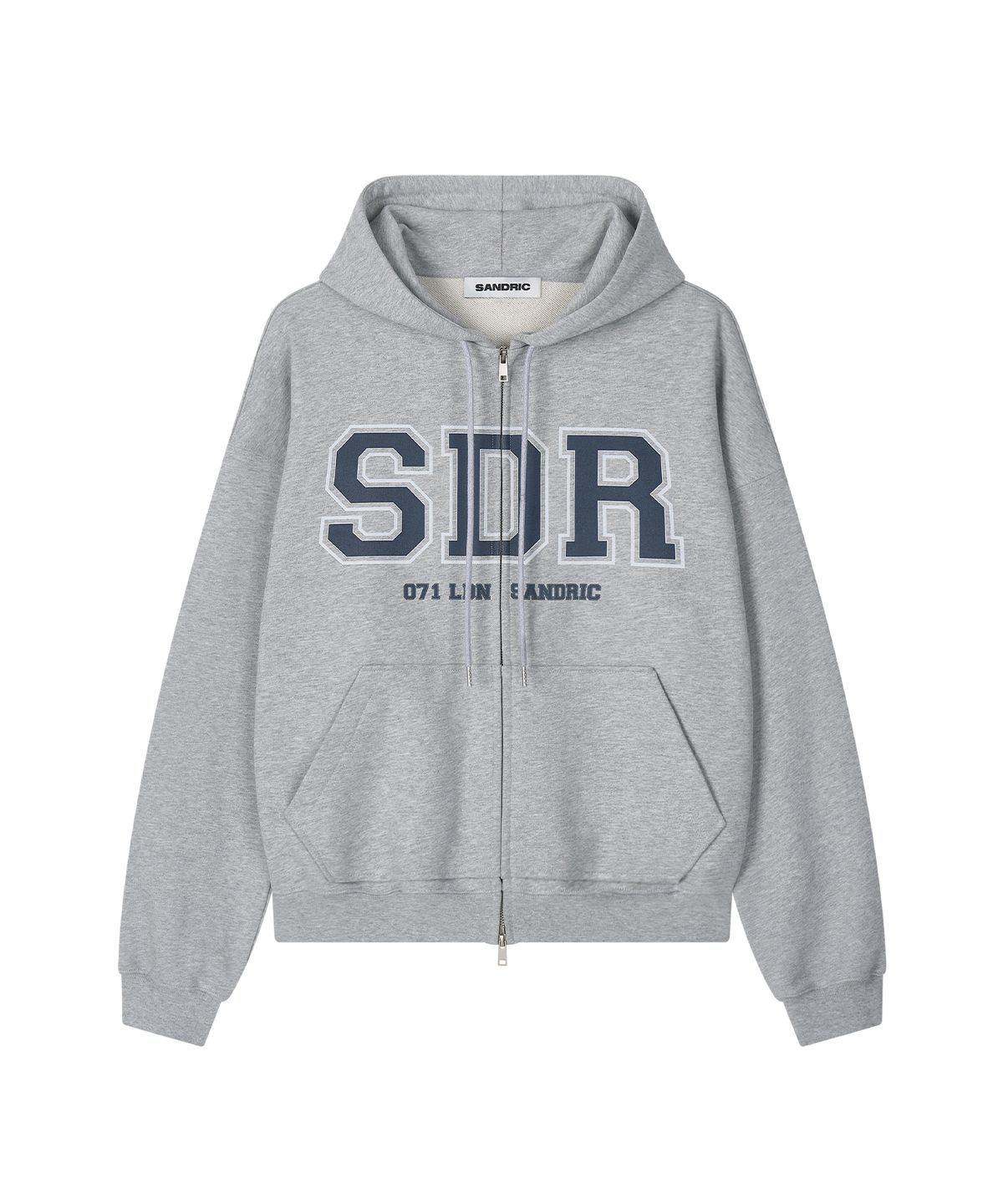 샌드릭(SANDRIC) Overfit Logo Hood Zip-up_Melange Grey