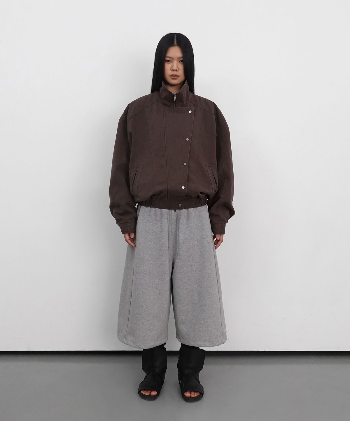 샌드릭(SANDRIC) Side Button Cotton Jacket_Brown