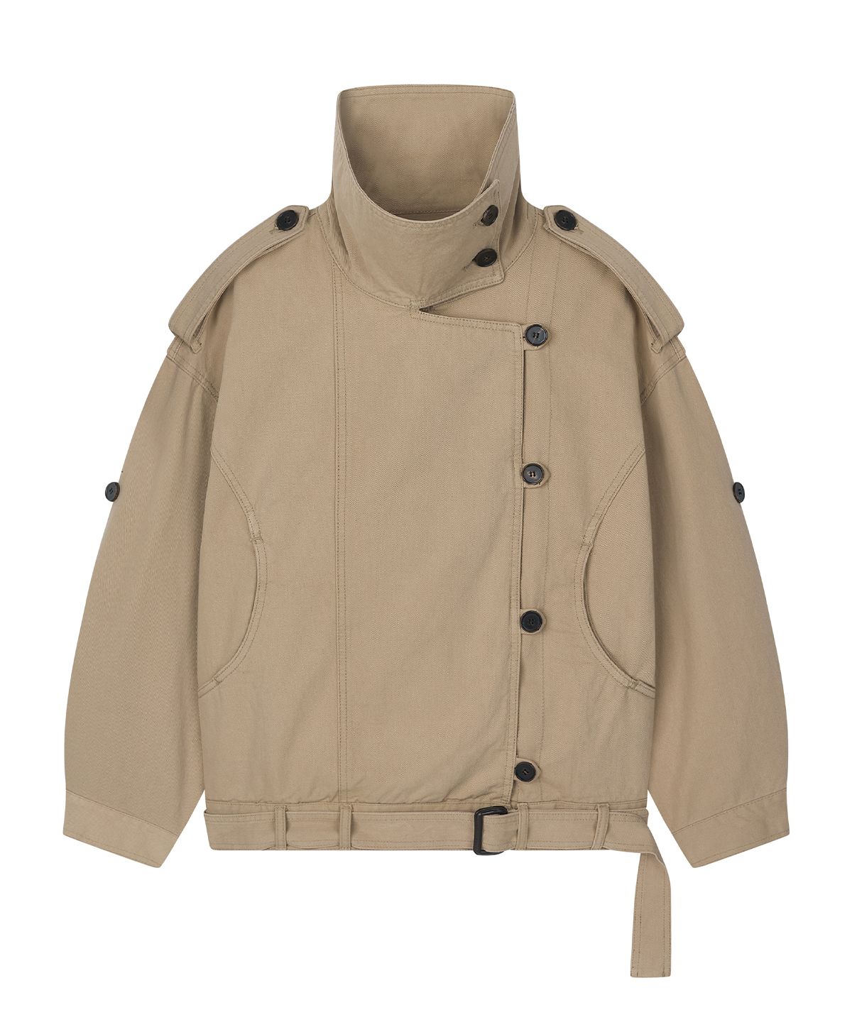 샌드릭(SANDRIC) High Neck Cotton Jacket_Beige