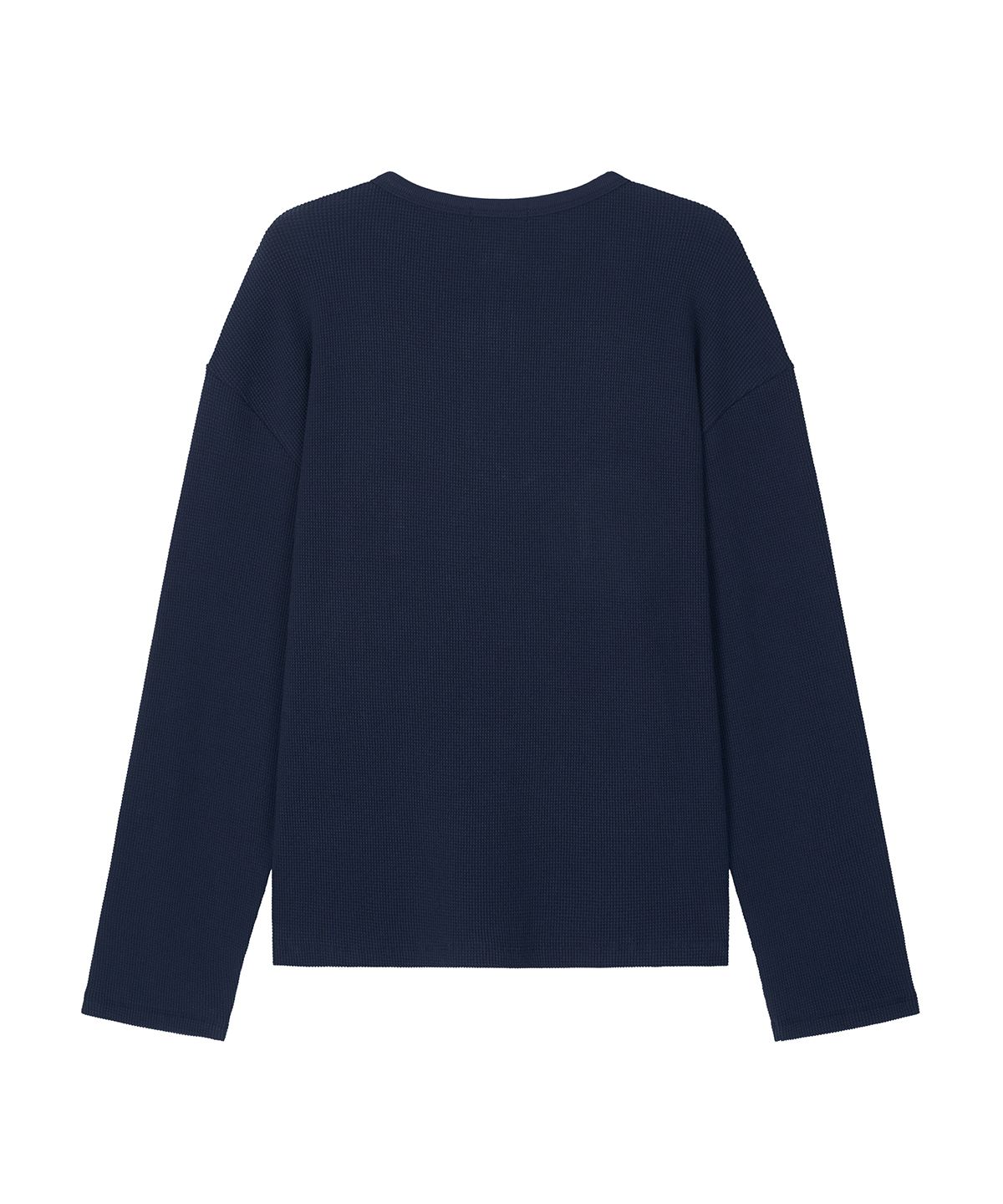 샌드릭(SANDRIC) Henley Neck Waffle Long Sleeve_Navy
