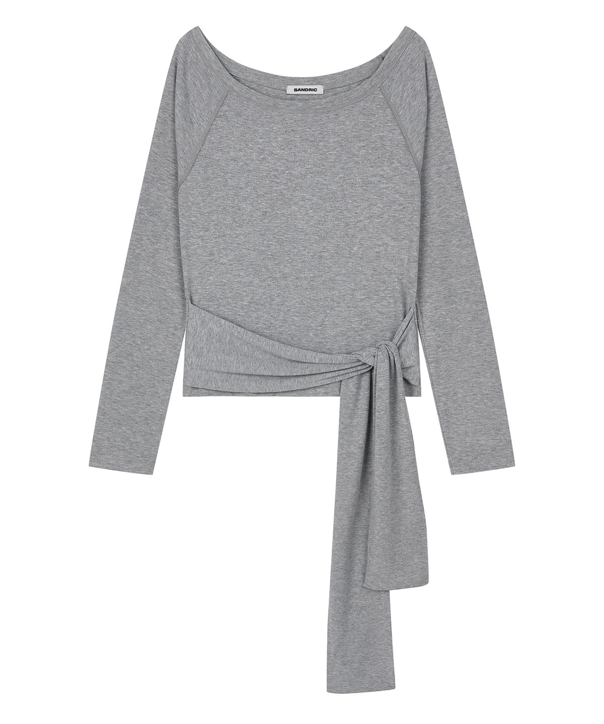 샌드릭(SANDRIC) Strap Off Shoulder T_Melange Grey