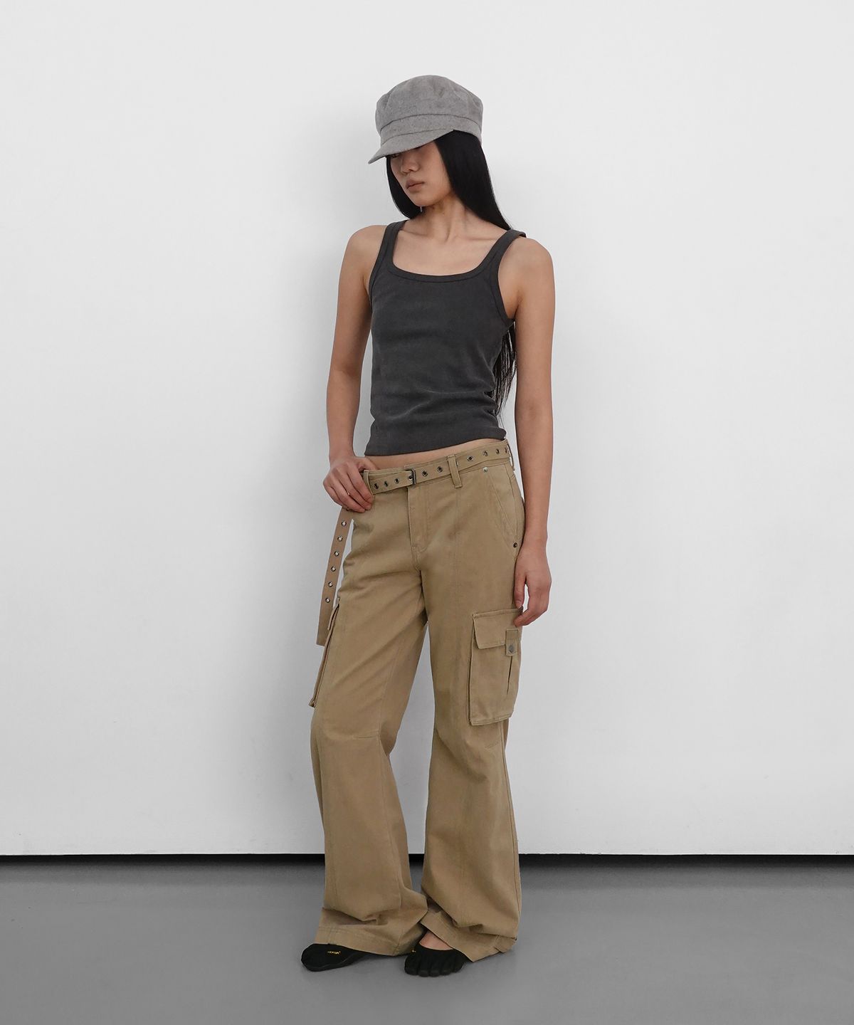 샌드릭(SANDRIC) Wide Bootcut Cotton Pants_Beige