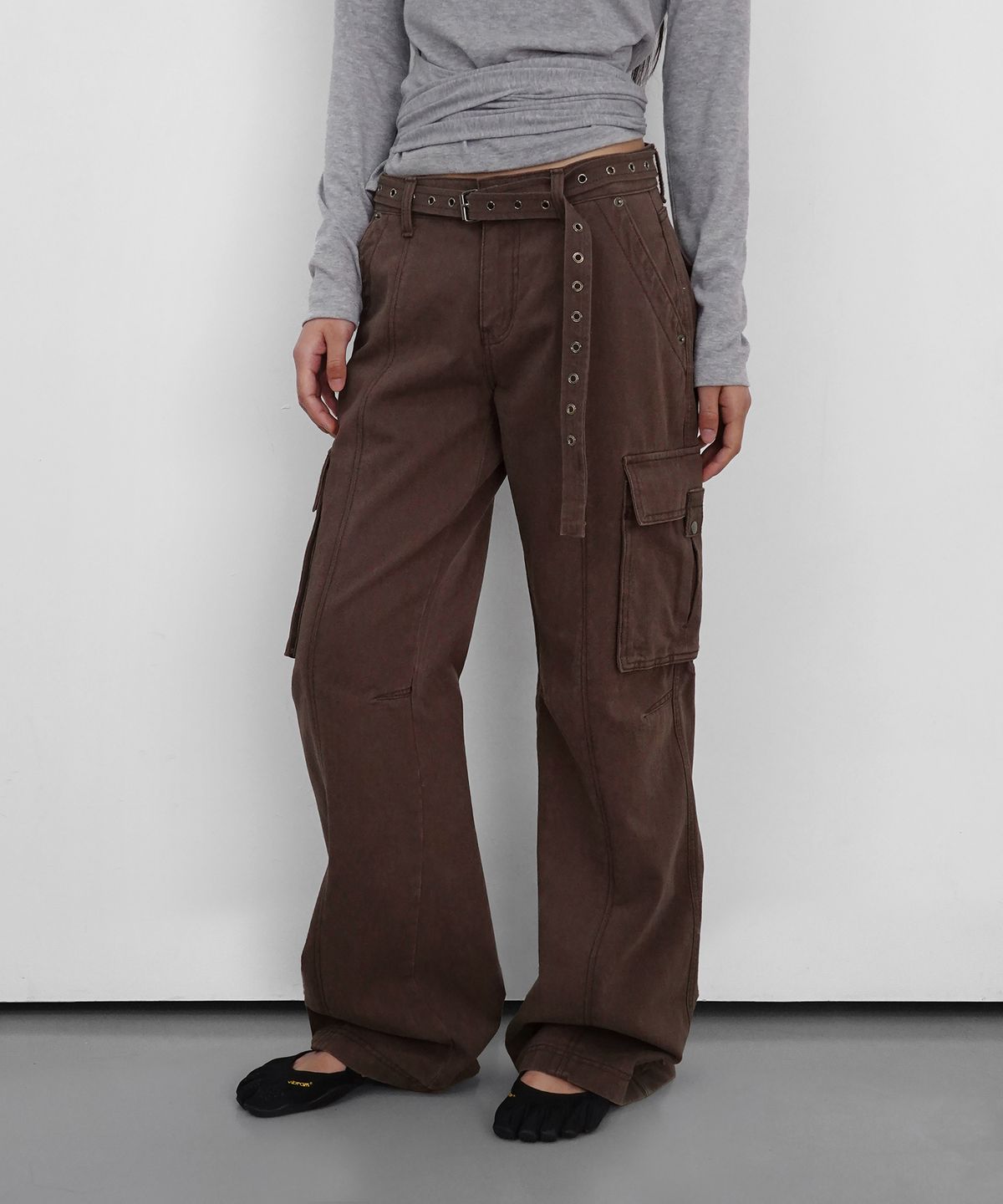 샌드릭(SANDRIC) Wide Bootcut Cotton Pants_Brown
