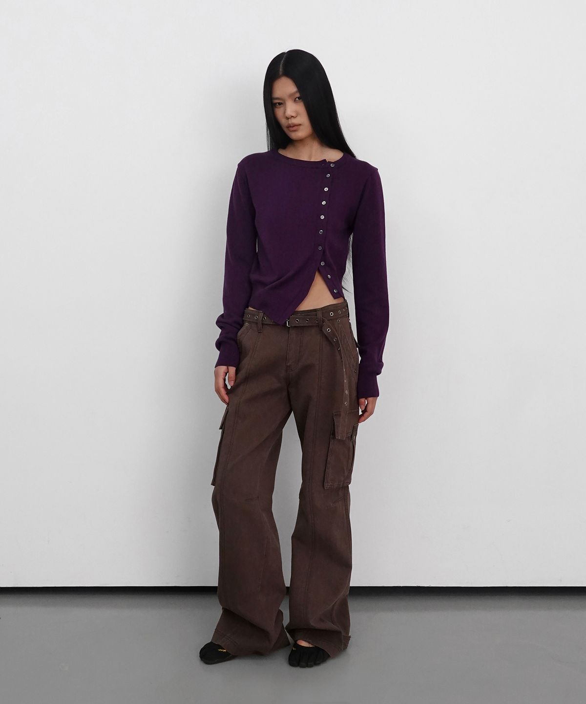 샌드릭(SANDRIC) Wide Bootcut Cotton Pants_Brown