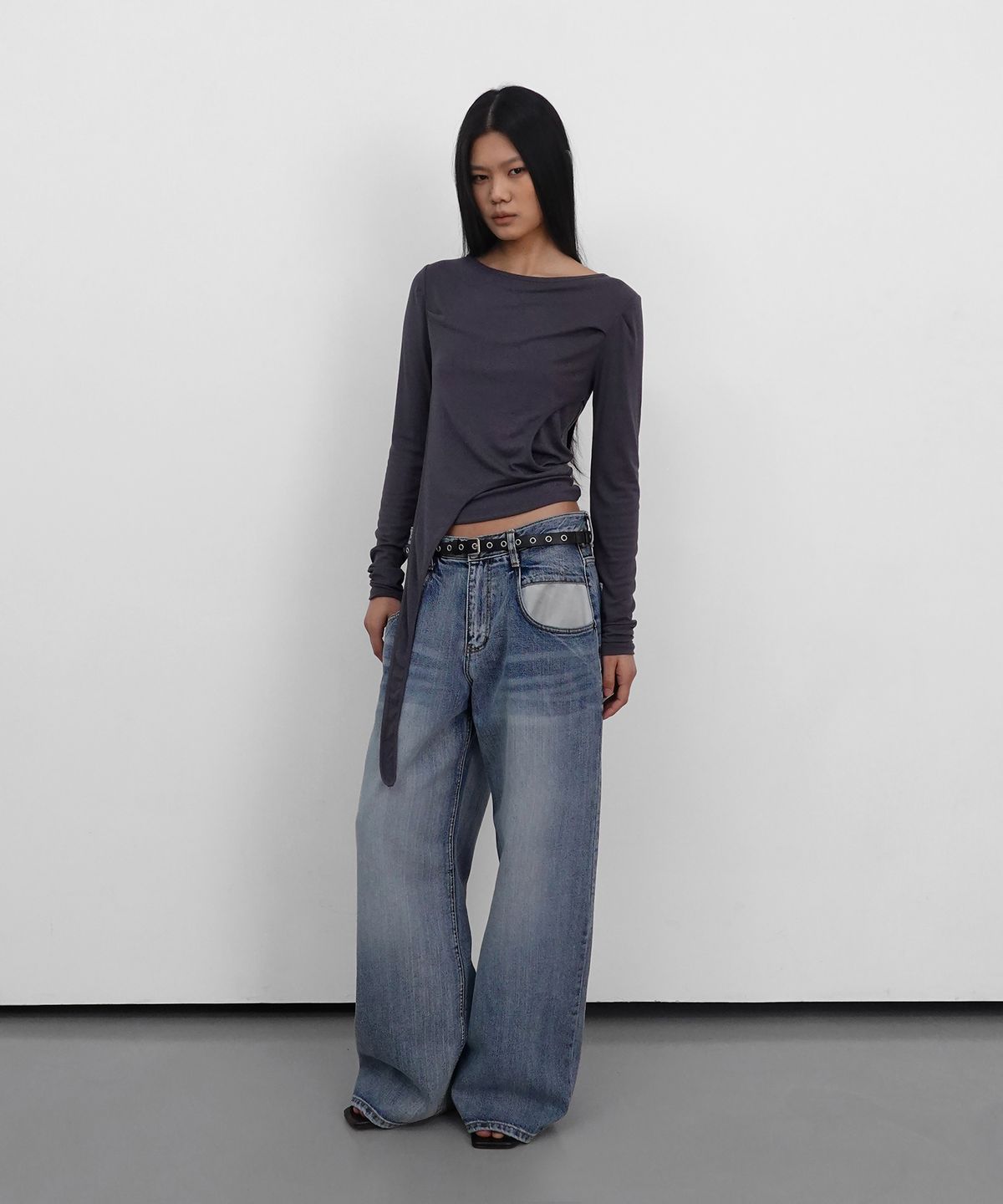 샌드릭(SANDRIC) Wide Out pocket Denim Pants_Blue