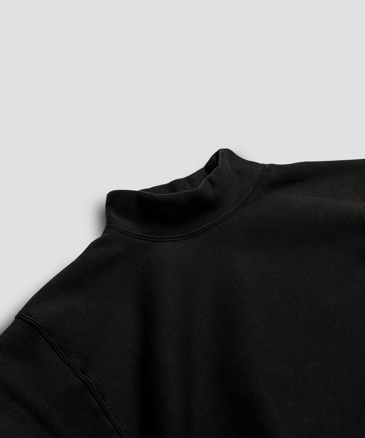 캠버 스포츠웨어(CAMBER SPORTSWEAR) 크로스니트 모크넥 스웻셔츠, 블랙