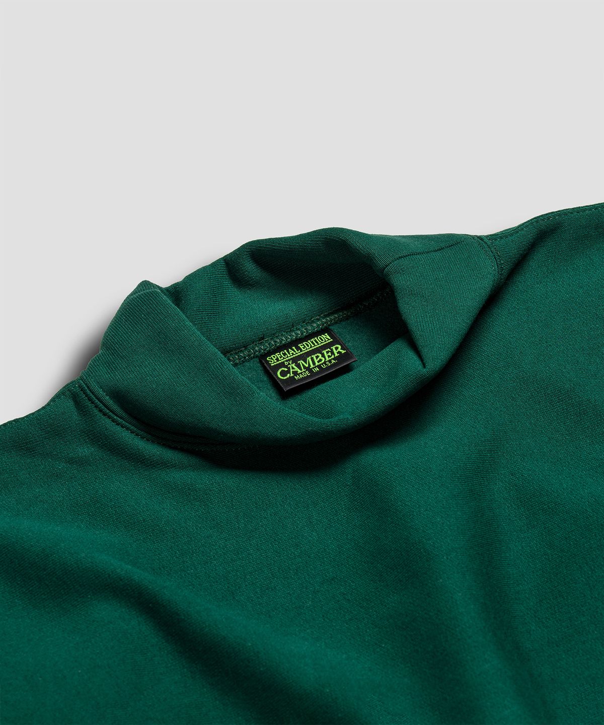 캠버 스포츠웨어(CAMBER SPORTSWEAR) 크로스니트 모크넥 스웻셔츠, 포레스트그린