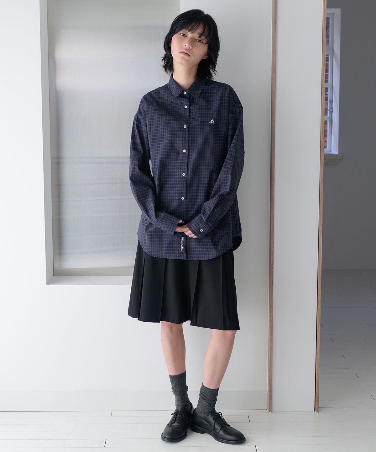 르바(LEVAR) Relaxed Classic Check Shirt - Multi Blue