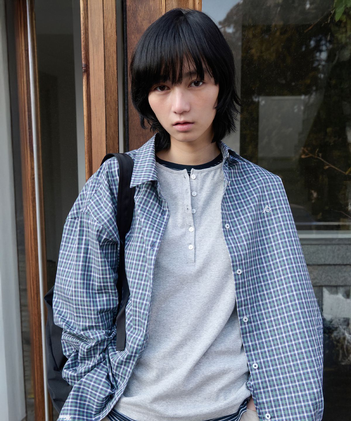 르바(LEVAR) Relaxed Classic Check Shirt - Multi Green