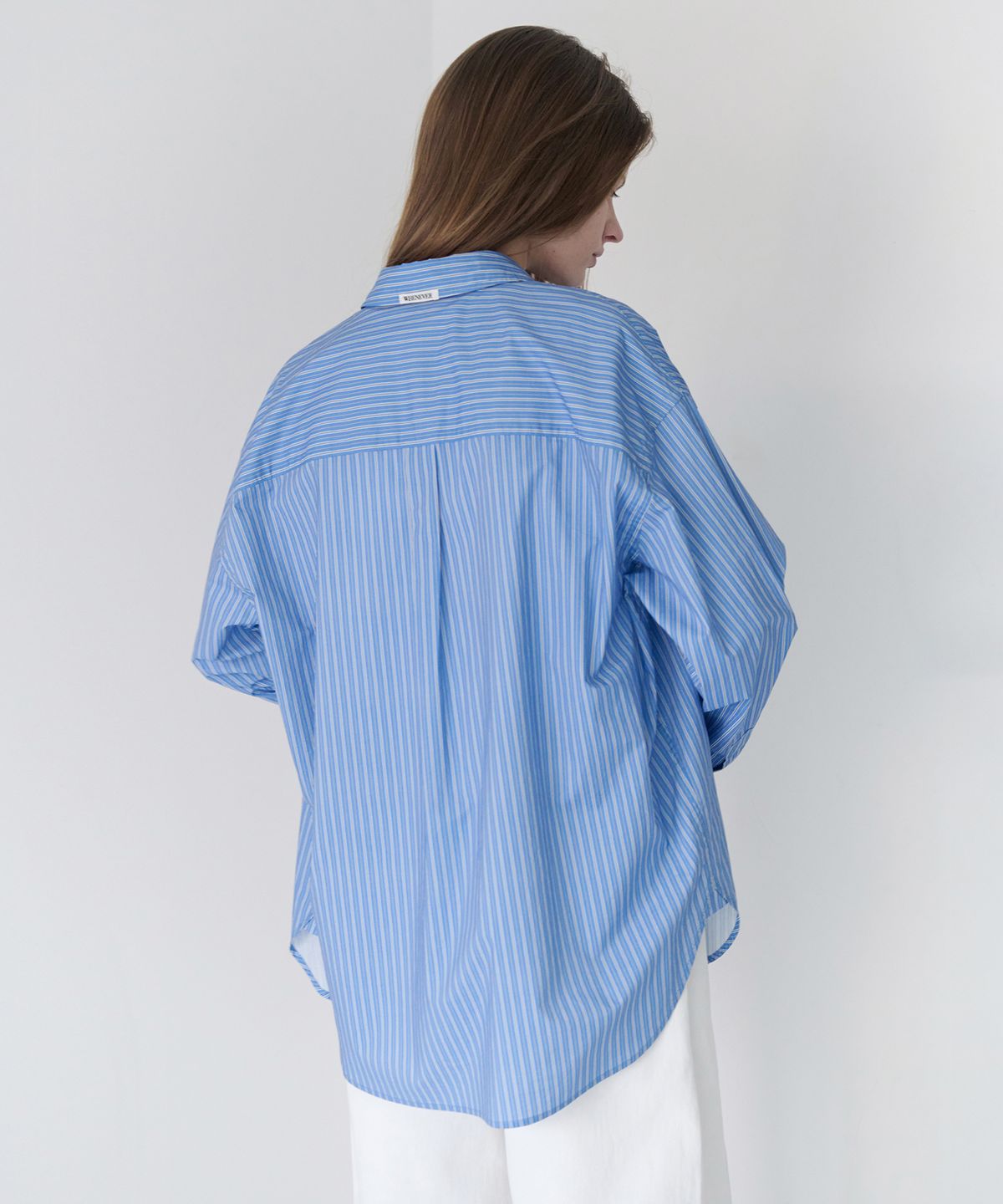 르바(LEVAR) Relaxed Stripe Over-Shirt - Blue Stripe