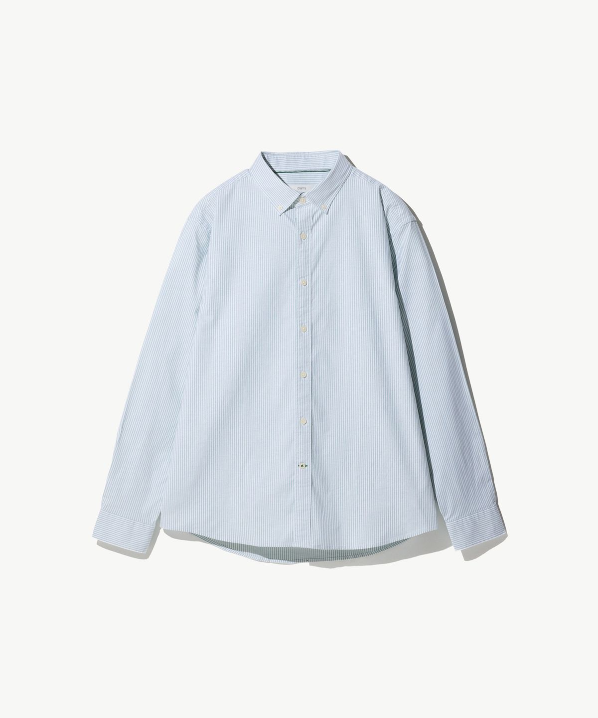 에스티코(STCO) DIEMS Compact Stretch Oxford Shirts 그린 스트라이프 (레귤러핏)_DDSWZ07ETE