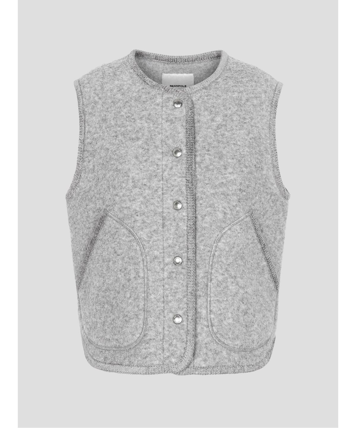 빈폴 레이디스(BEANPOLE LADIES) 울 혼방 텍스쳐 소재 니트 베스트  그레이 (BF6136C013)