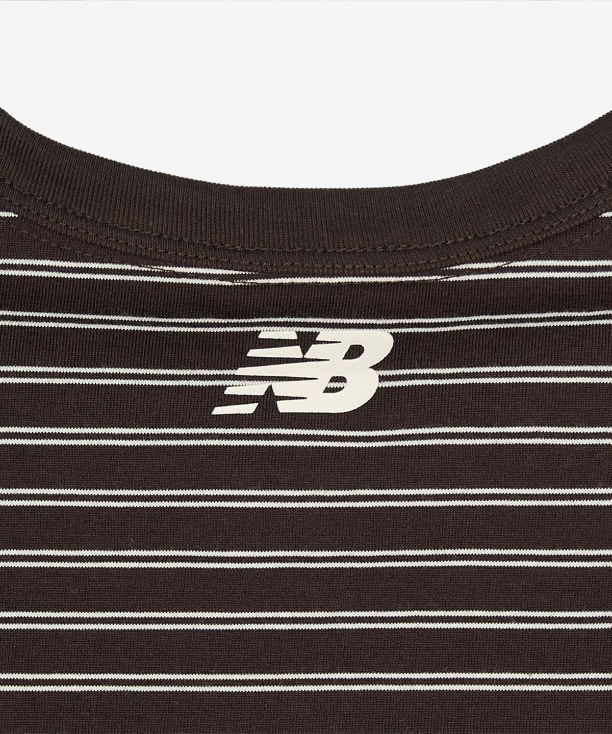 뉴발란스(NEW BALANCE) NBNEG2W422 / WOMEN 에센셜 베이직 스트라이프 반팔티 (BROWN)