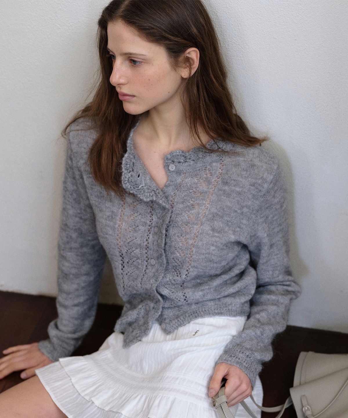 폴뉴아(FOLNUA) PETAL MOHAIR KNIT CARDIGAN (3COLOR)