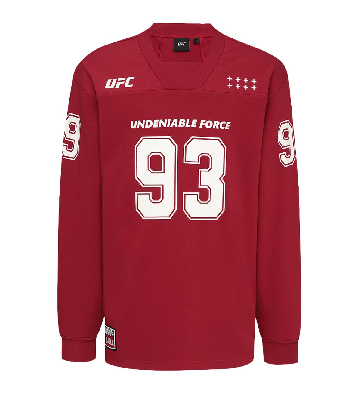 유에프씨 스포츠(UFC SPORT) UFC 풋볼저지 오버핏 긴팔 티셔츠 다크레드 U2LSX1302DR